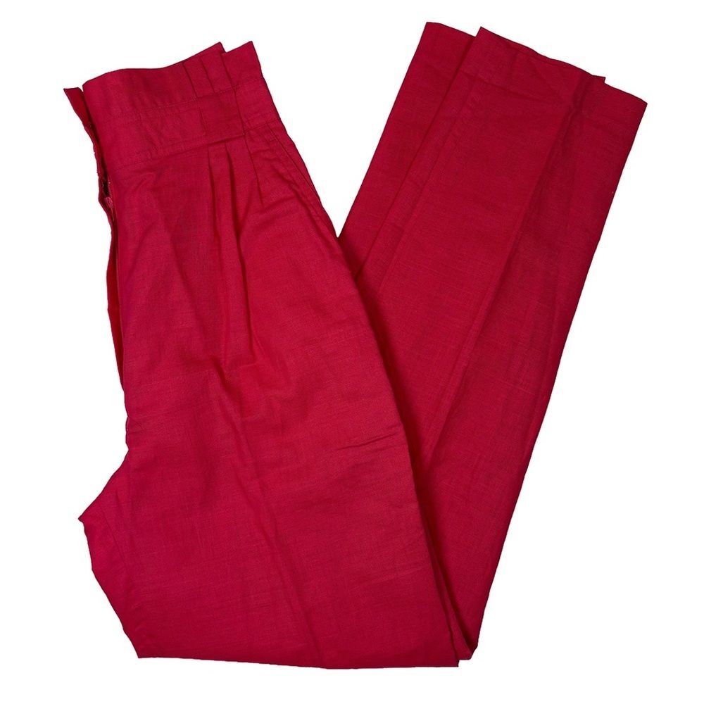 Vintage Smart Parts Hot Pink Ramie Cotton High Waist Trousers NWT